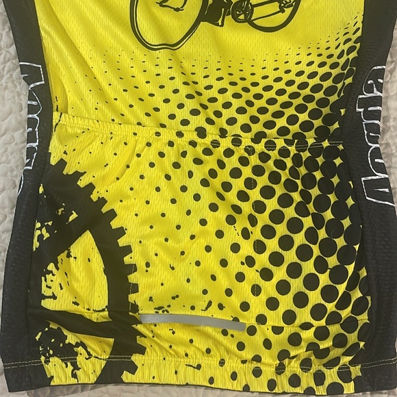 NWT AOGDA Vintage Cyclist Jersey Yellow/Black Sz Small - Picture 7 of 8